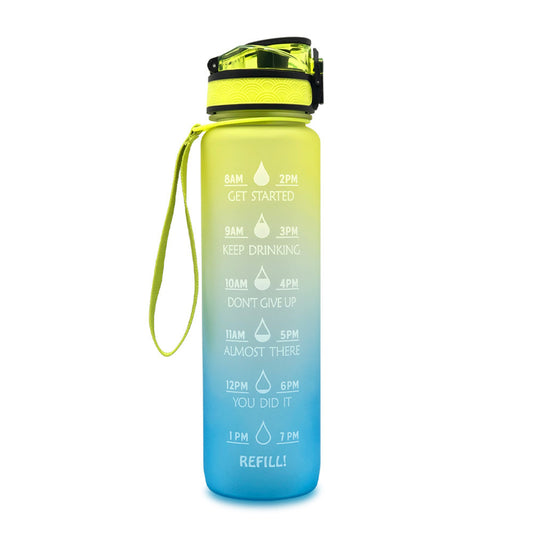 “1L Motivational Water Bottle with Time Marker – Leakproof, BPA-Free, Sports & Gym Shaker