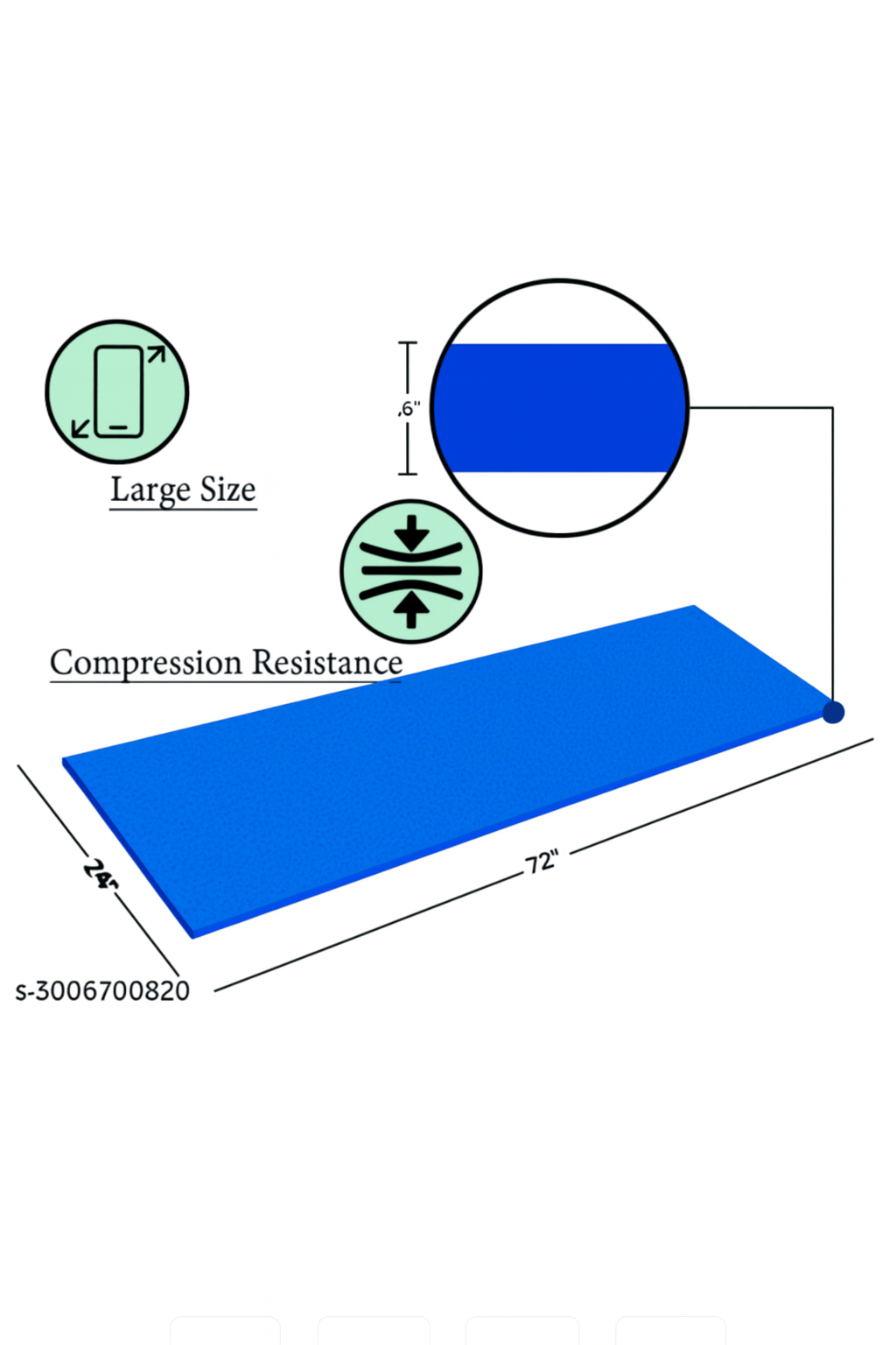 Premium Anti-Skid Yoga Mat with Carry Strap (4mm, Blue)