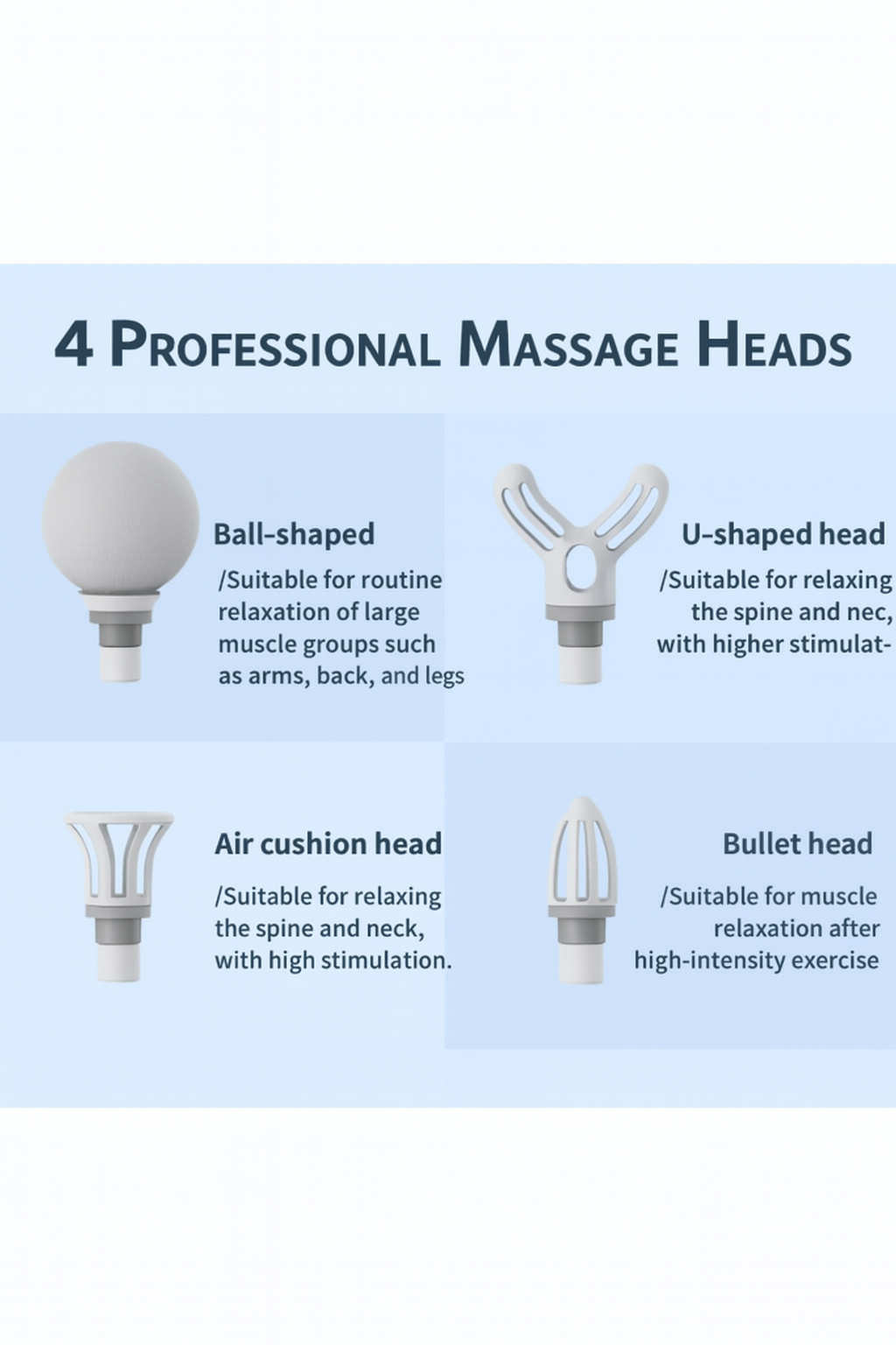 Deep Tissue Massage Gun – 4 Professional Heads | Muscle Recovery & Pain Relief