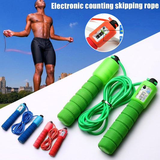 “Adjustable Skipping Rope with Counter – Foam Handle, Fitness & Cardio Training”