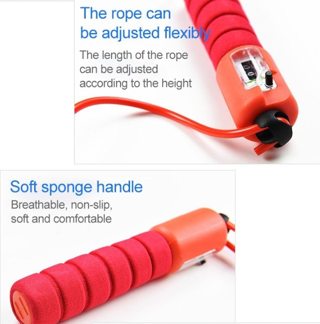“Adjustable Skipping Rope with Counter – Foam Handle, Fitness & Cardio Training”