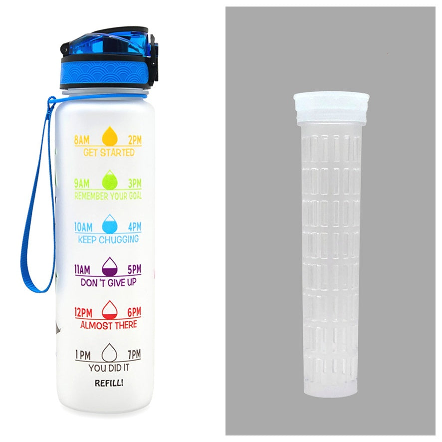 “1L Motivational Water Bottle with Time Marker – Leakproof, BPA-Free, Sports & Gym Shaker