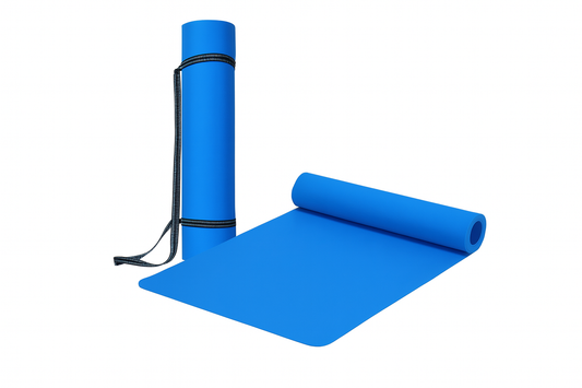 Premium Anti-Skid Yoga Mat with Carry Strap (4mm, Blue)
